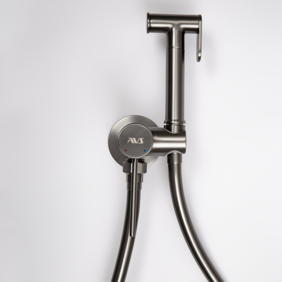 Гигиенический душ со смесителем AVS Slimmer оружейная сталь Гигиенический душ со смесителем AVS Slimmer оружейная сталь