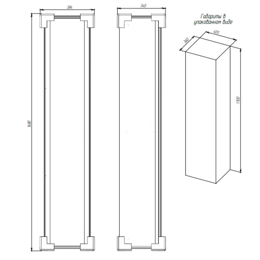 Пенал 354x1650x310 Рим BRIZ 233 04-06035-00 00 Пенал 354x1650x310 Рим BRIZ 233 04-06035-00 00