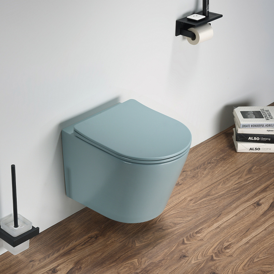 Унитаз подвесной AVS Спектр безободковый, зеленый матовый Унитаз подвесной AVS Спектр безободковый, зеленый матовый