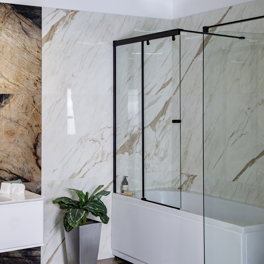 Шторка на ванну AVS Перла 100 L профиль черный матовый, стекло прозрачное Шторка на ванну AVS Перла 100 L профиль черный матовый, стекло прозрачное