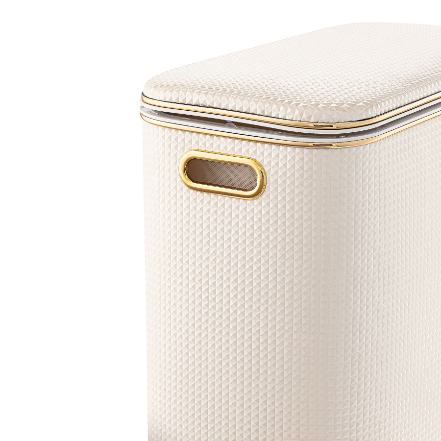 Корзина д/белья 600*450*250 РОМБ БЕЛАЯ/ЗОЛОТО GERALIS Корзина д/белья 600*450*250 РОМБ БЕЛАЯ/ЗОЛОТО GERALIS