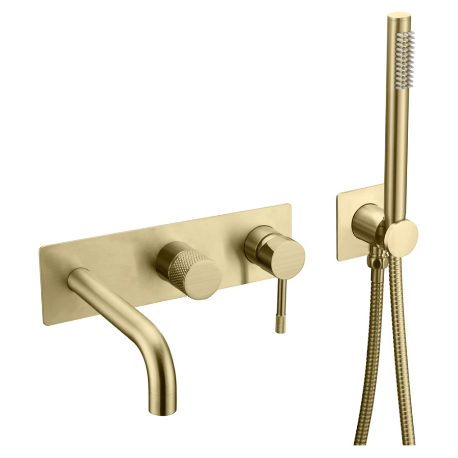 Смеситель для ванны с душем Boheme Uno 464-3-MG золото матовое