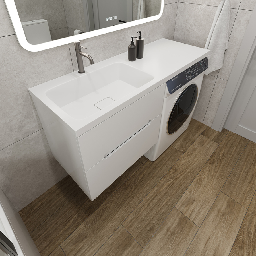 Раковина AVS Прима 130x48 L, белая