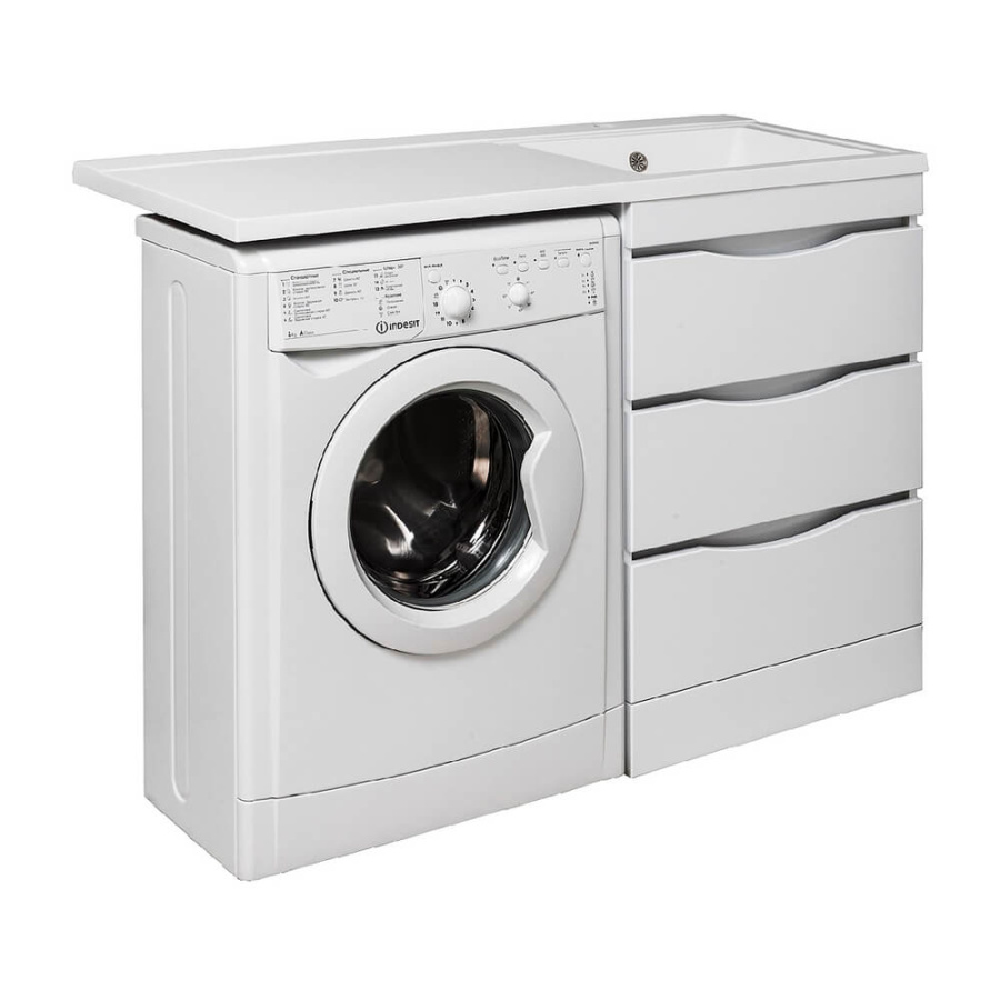 Тумба с раковиной Runo Орион УТ000003442+00-00001025 120 см правая