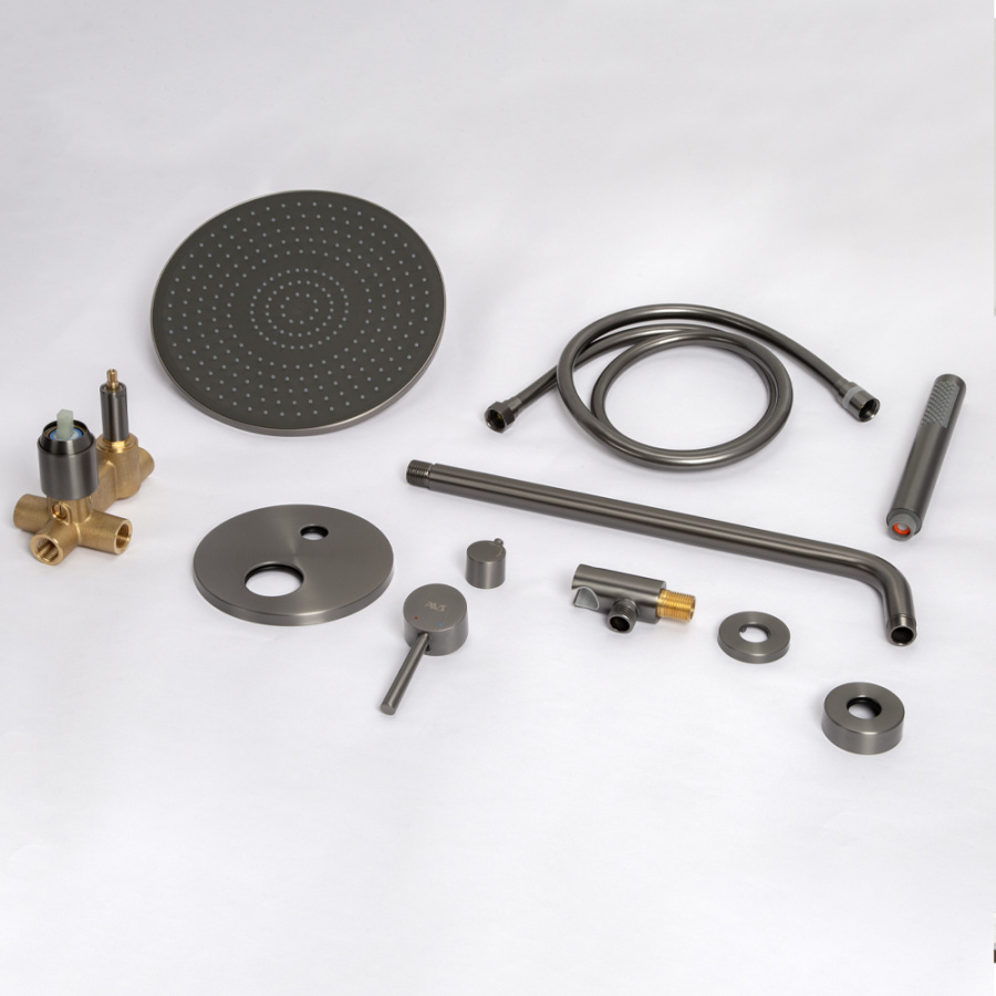 Душевой комплект AVS Slimmer 3в1 оружейная сталь Душевой комплект AVS Slimmer 3в1 оружейная сталь