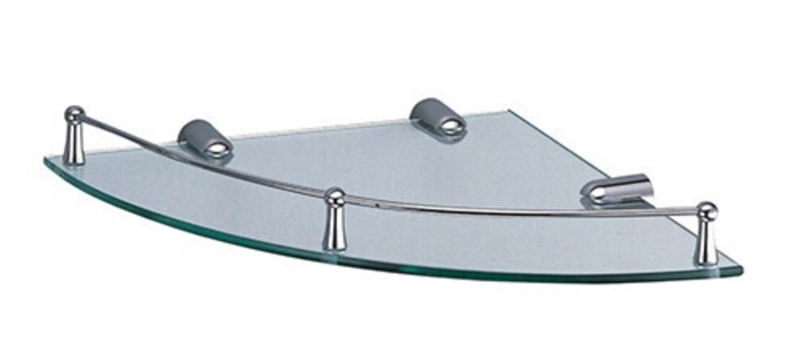 К-544 Полка стеклянная угловая с бортиком хром 280*280 WK К-544 Полка стеклянная угловая с бортиком хром 280*280 WK