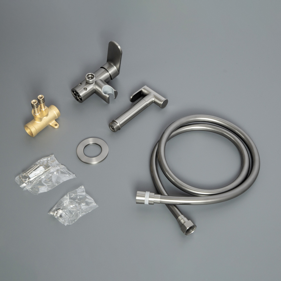 Гигиенический душ со смесителем AVS Beauty оружейная сталь