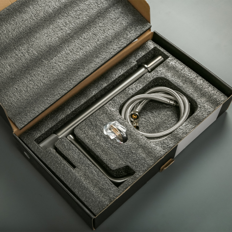 Смеситель для раковины AVS Pulse высокий, оружейная сталь Смеситель для раковины AVS Pulse высокий, оружейная сталь