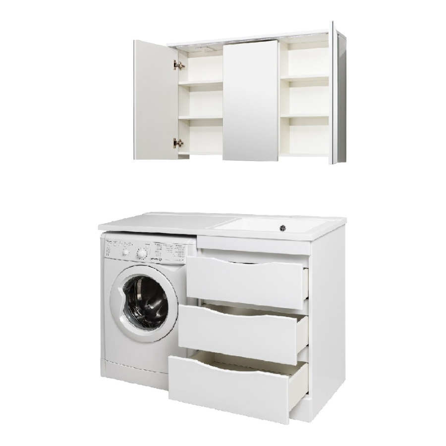 Тумба с раковиной Runo Орион УТ000003442+00-00001025 120 см правая