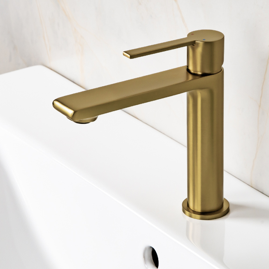 Смеситель для раковины AVS Elegant брашированное золото Смеситель для раковины AVS Elegant брашированное золото