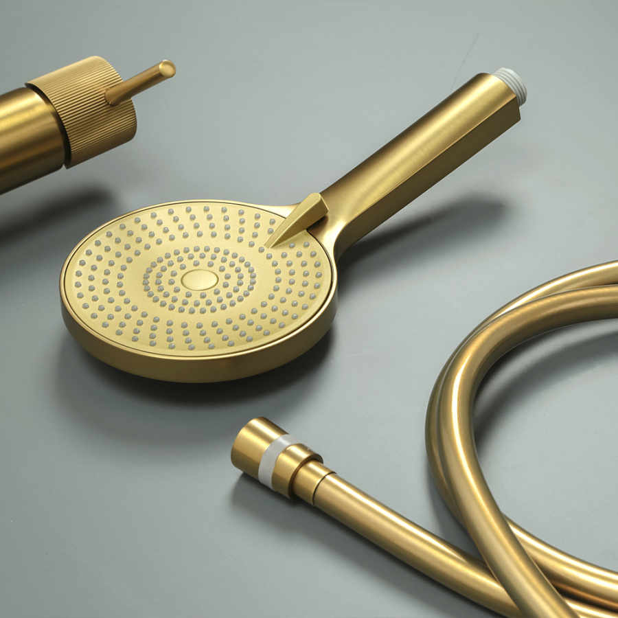 Душевая стойка AVS Pulse брашированное золото