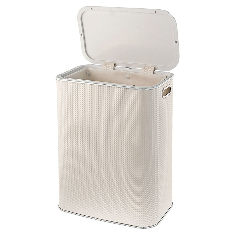 Корзина для белья Geralis NRWH-B 45x25 см белая/хром, с микролифтом Корзина для белья Geralis NRWH-B 45x25 см белая/хром, с микролифтом