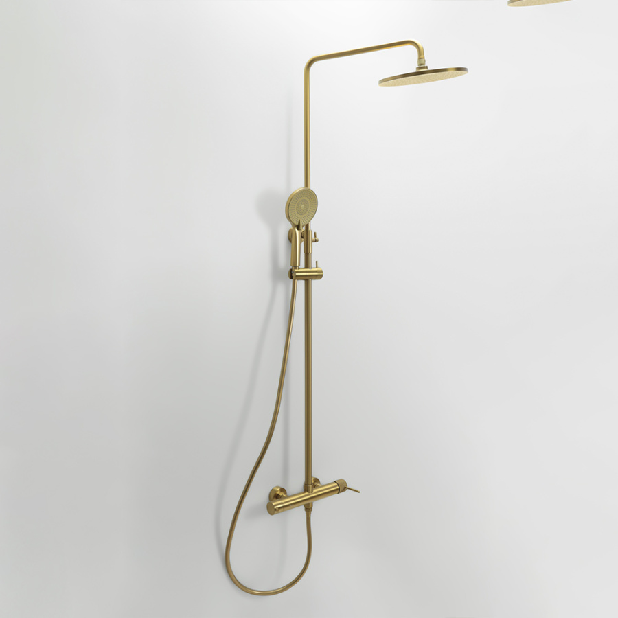 Душевая стойка AVS Pulse брашированное золото