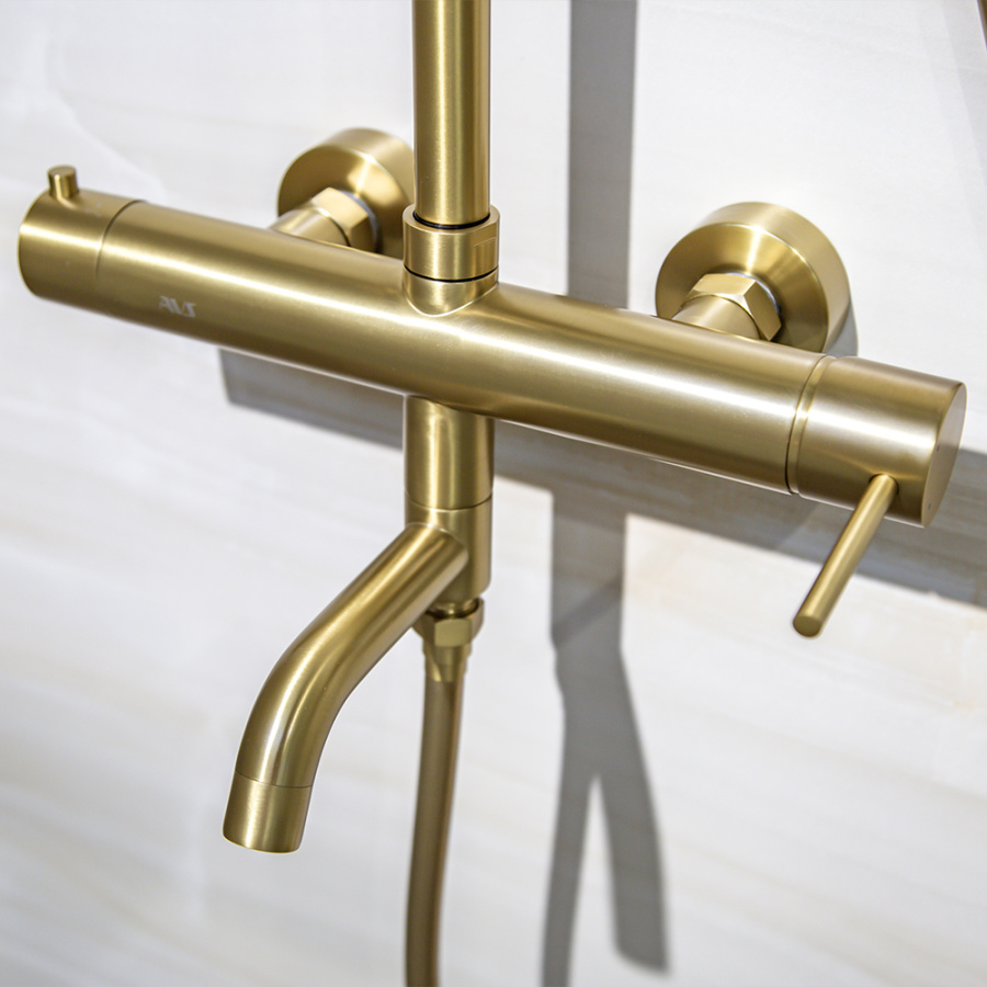 Душевая стойка AVS Slimmer брашированное золото Душевая стойка AVS Slimmer брашированное золото