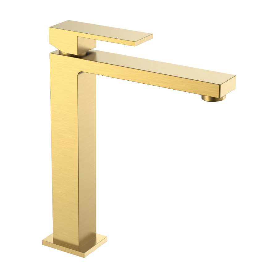 Смеситель для раковины Boheme Qubic 472-MG золото матовое