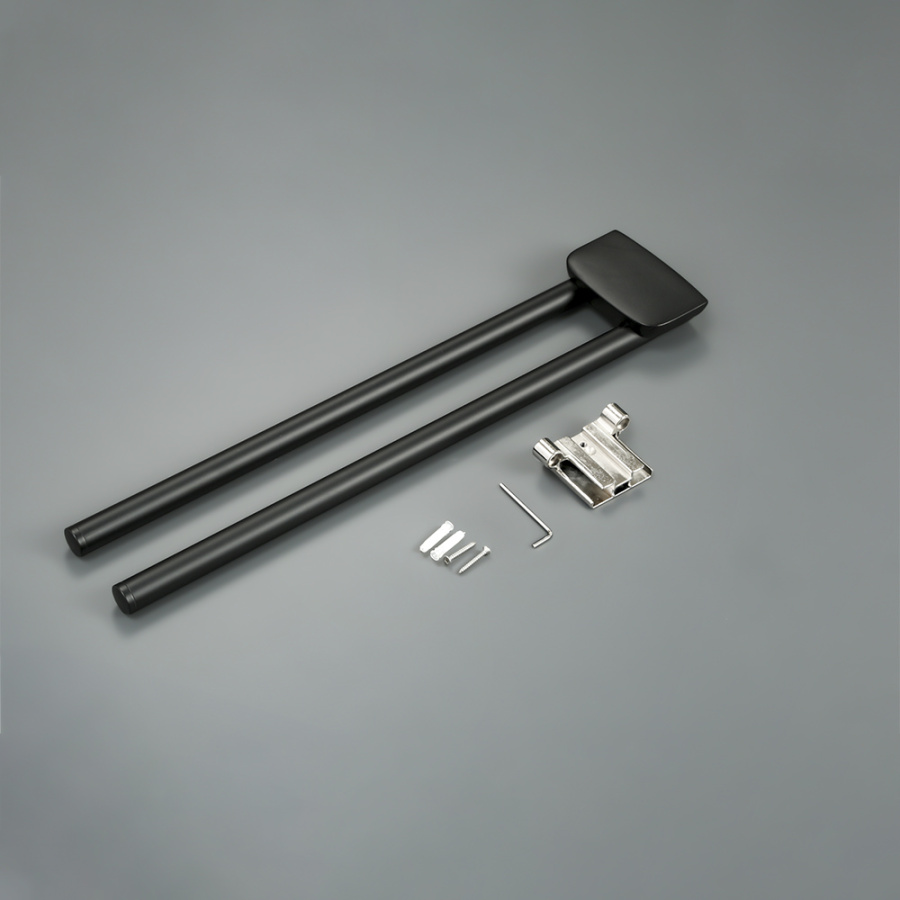 Полотенцедержатель AVS Neo, 46 см, черный, двойной, поворотный