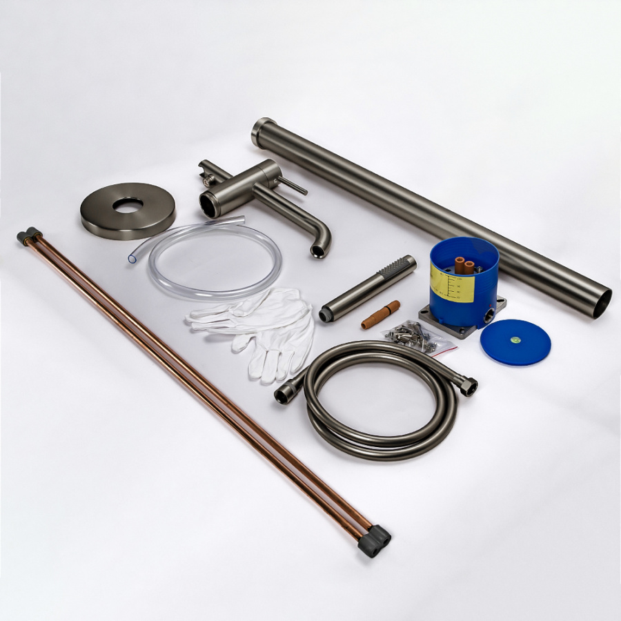 Смеситель для ванны с душем AVS Slimmer напольный, оружейная сталь Смеситель для ванны с душем AVS Slimmer напольный, оружейная сталь