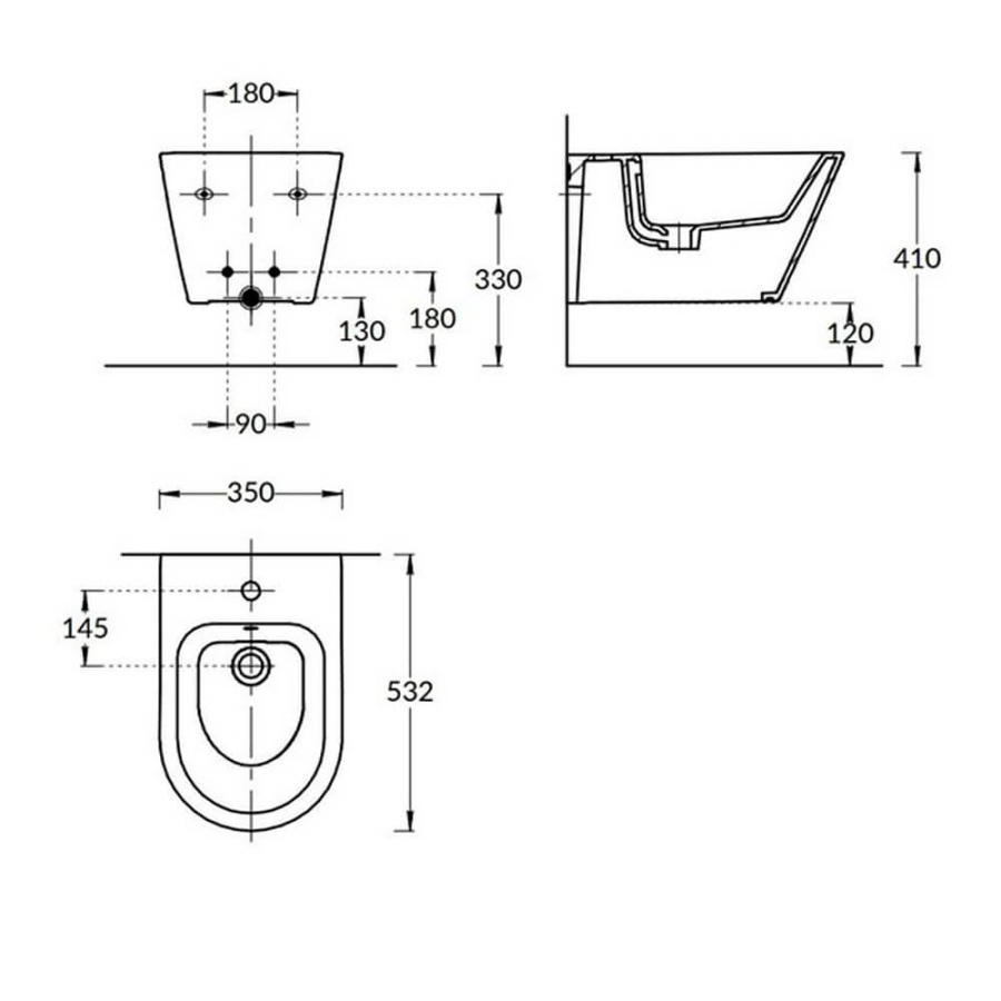 Биде подвесное Kerama Marazzi Plaza PLM.bidet.02 белое