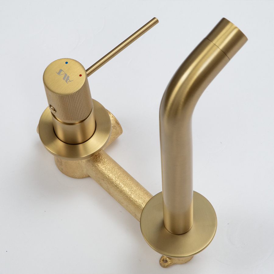 Смеситель для раковины AVS Pulse с внутренней частью, брашированное золото Смеситель для раковины AVS Pulse с внутренней частью, брашированное золото