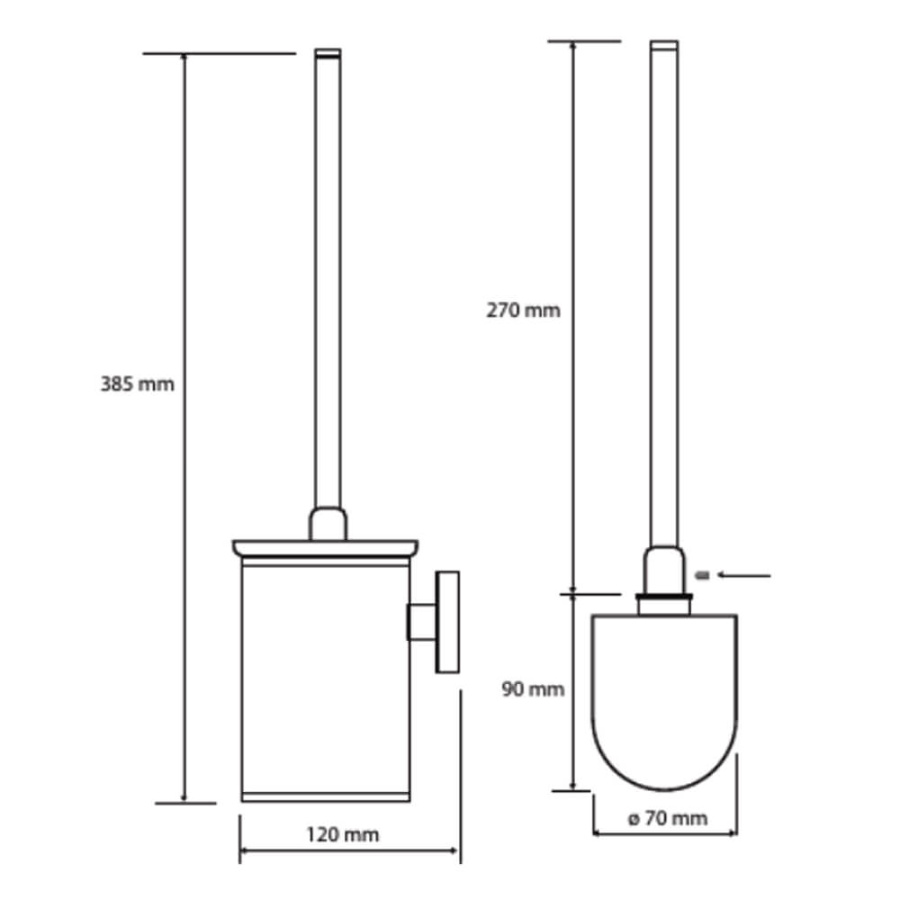 Ершик с черной щеткой Omega Bemeta 104913117 Ершик с черной щеткой Omega Bemeta 104913117