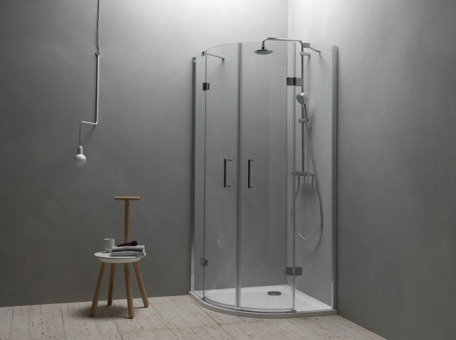 Душевой уголок Kolpa San Atlas TKP 90x90 профиль хром, стекло прозрачное