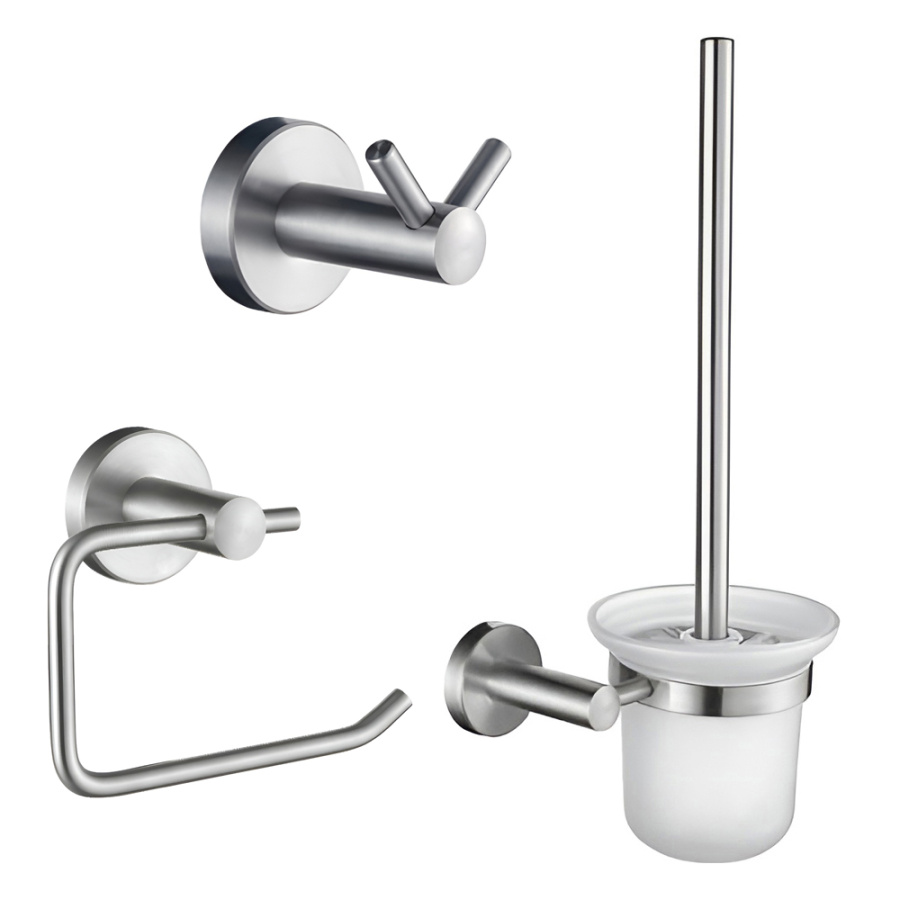 Набор Accoona 121 нержавеющая сталь Бумагодержатель открытый+Ершик+Крючок двойной