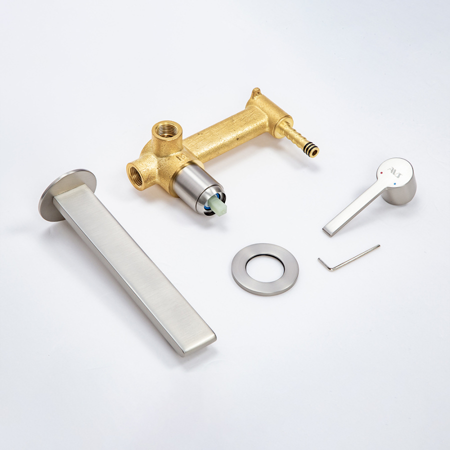 Смеситель для раковины AVS Elegant с внутренней частью, брашированный никель Смеситель для раковины AVS Elegant с внутренней частью, брашированный никель