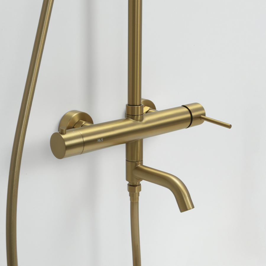 Душевая стойка AVS Slimmer брашированное золото