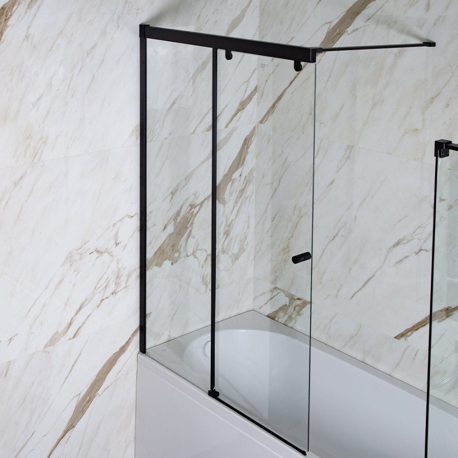 Шторка на ванну AVS Перла 100 L профиль черный матовый, стекло прозрачное Шторка на ванну AVS Перла 100 L профиль черный матовый, стекло прозрачное