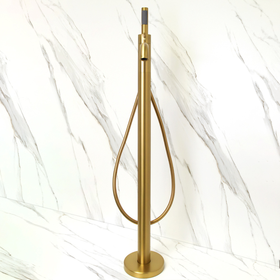 Смеситель для ванны с душем AVS Slimmer напольный, брашированное золото Смеситель для ванны с душем AVS Slimmer напольный, брашированное золото