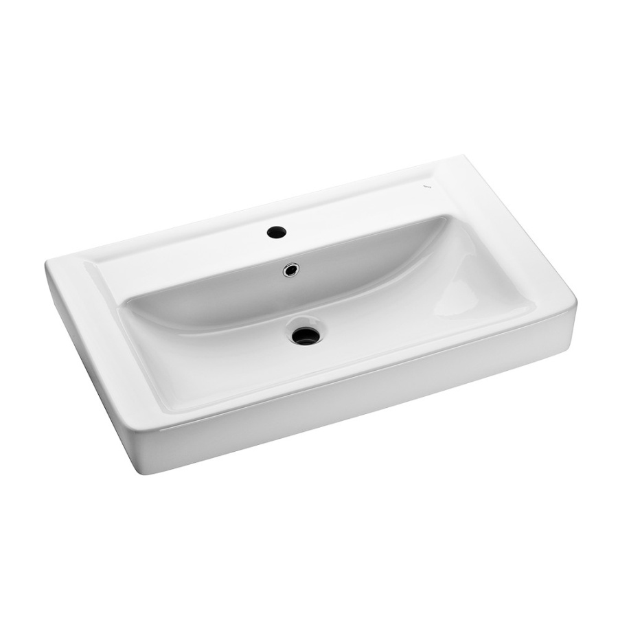 Тумба 800 1ящ + Раковина Q80 Белый мат Lande DIBORG