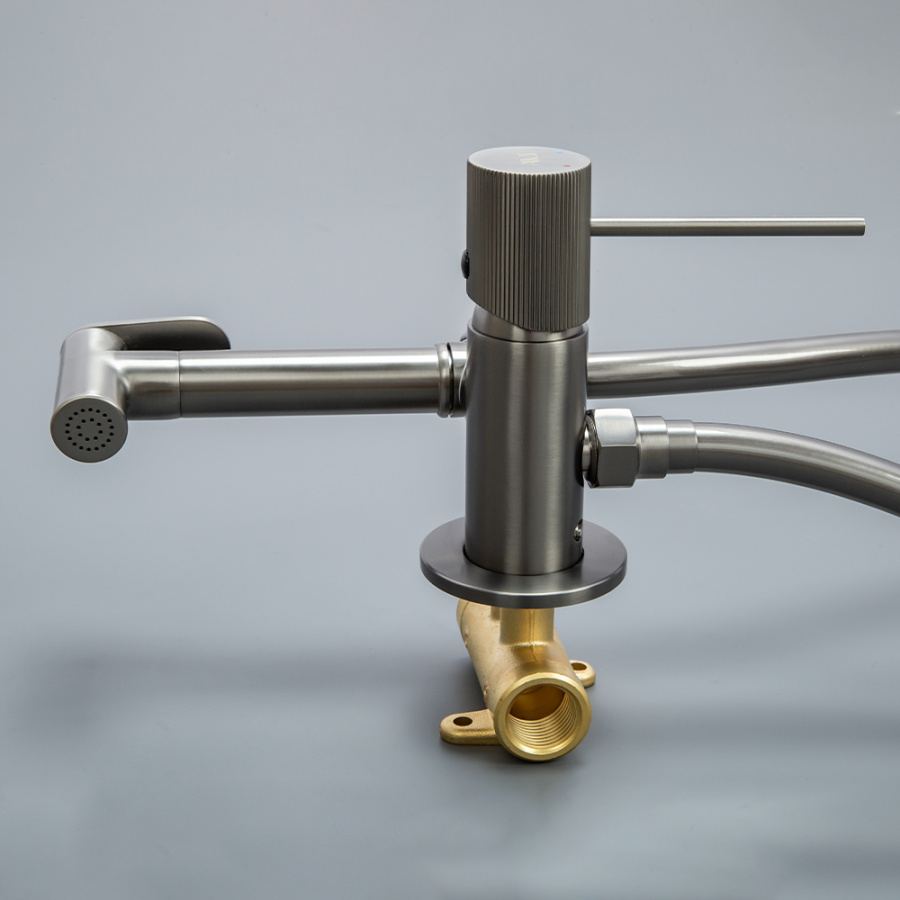 Гигиенический душ со смесителем AVS Pulse оружейная сталь Гигиенический душ со смесителем AVS Pulse оружейная сталь