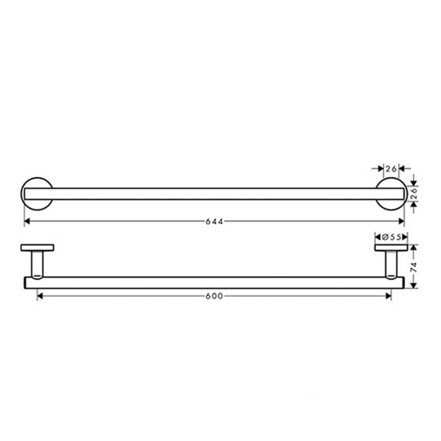 Полотенцедержатель 600 Logis Universal Hansgrohe 41716000 Полотенцедержатель 600 Logis Universal Hansgrohe 41716000