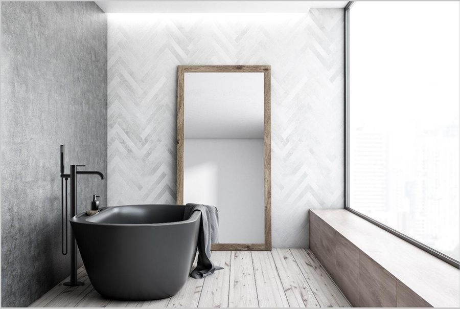 Смеситель для ванны с душем AVS Slimmer напольный, черный матовый