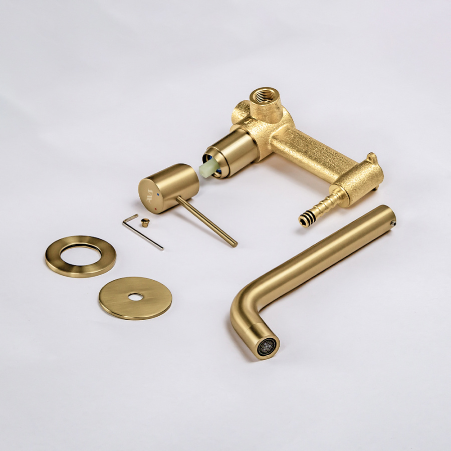 Смеситель для раковины AVS Slimmer с внутренней частью, брашированное золото Смеситель для раковины AVS Slimmer с внутренней частью, брашированное золото