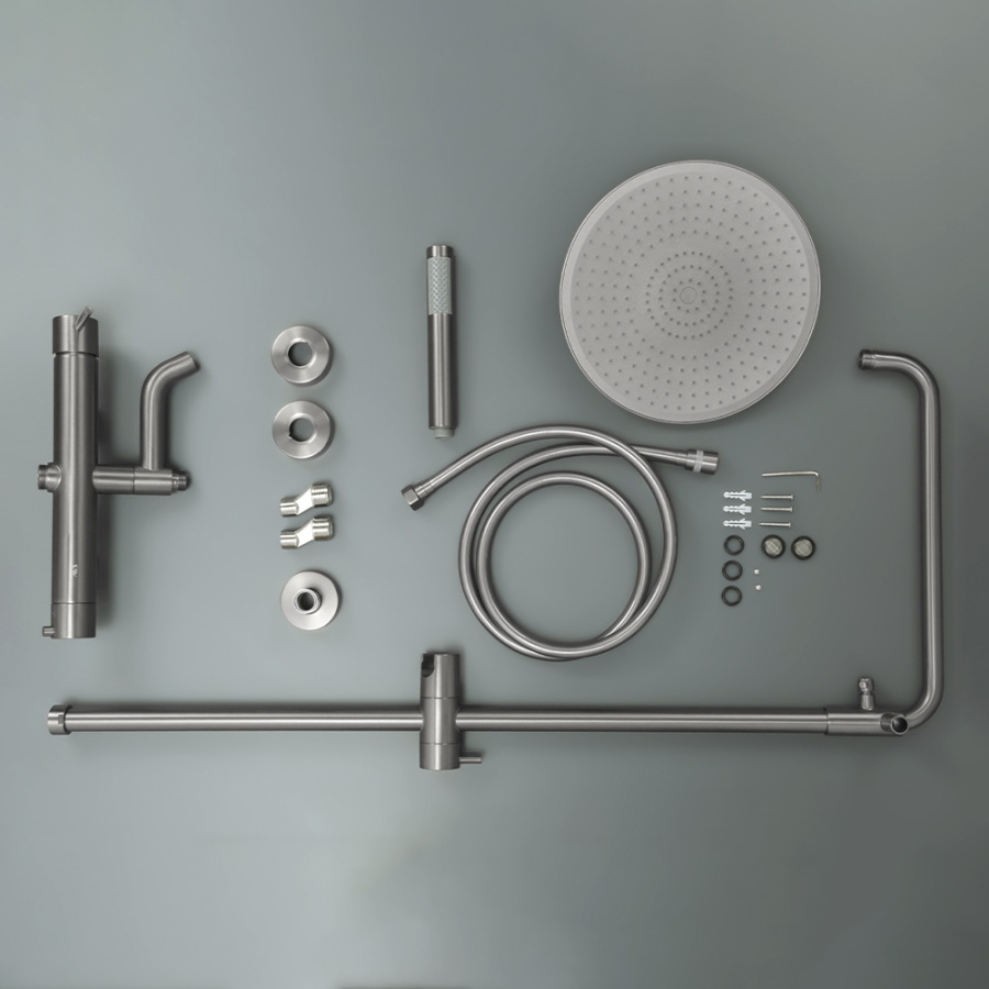 Душевая стойка AVS Slimmer оружейная сталь