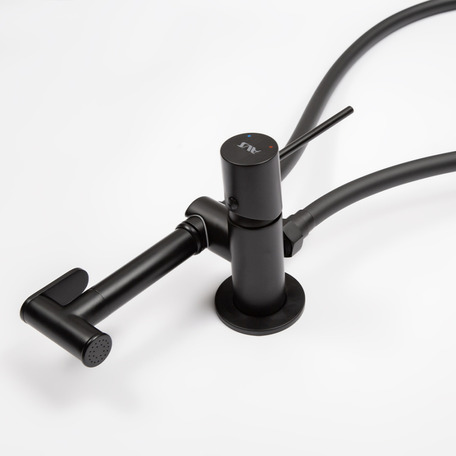 Гигиенический душ со смесителем AVS Slimmer черный матовый Гигиенический душ со смесителем AVS Slimmer черный матовый