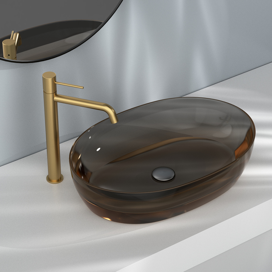 Смеситель для раковины AVS Slimmer высокий, брашированное золото Смеситель для раковины AVS Slimmer высокий, брашированное золото