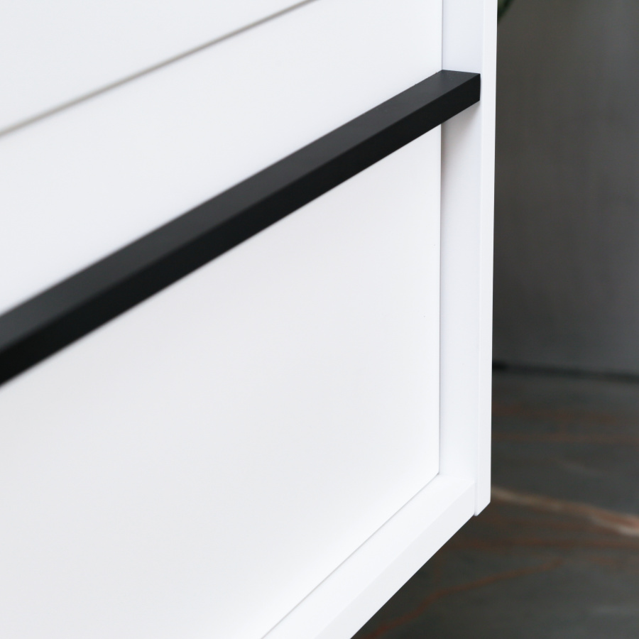 Тумба с раковиной AVS Графика 60 белая матовая (ручки черные, раковина белая)