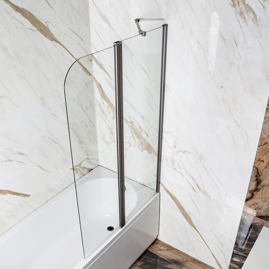 Шторка на ванну AVS Асти Дуо 100 см правая профиль оружейная сталь, прозрачное стекло Шторка на ванну AVS Асти Дуо 100 см правая профиль оружейная сталь, прозрачное стекло