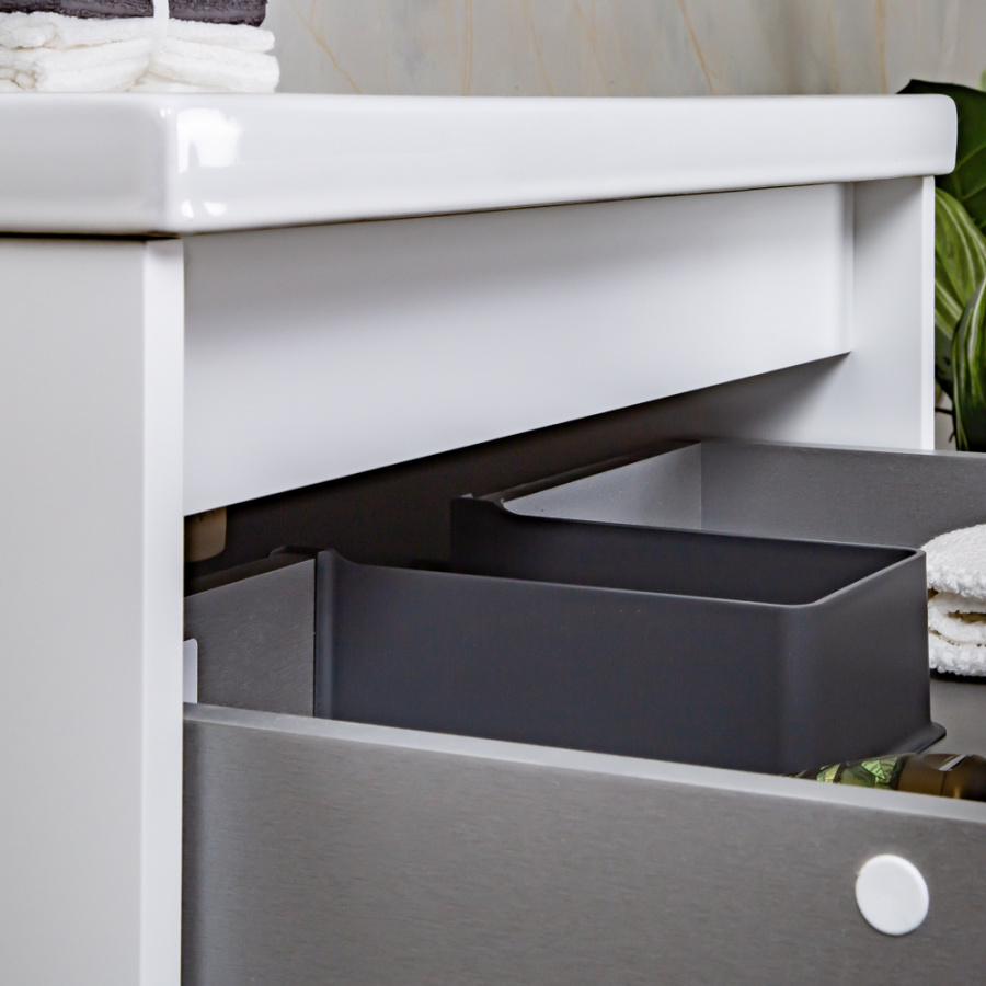 Тумба с раковиной AVS Графика 80 белая матовая с белой ручкой Тумба с раковиной AVS Графика 80 белая матовая с белой ручкой