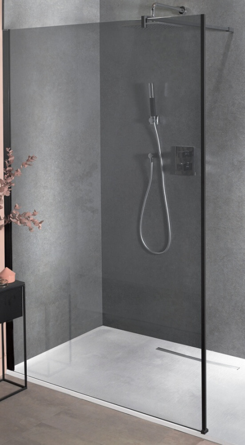 Душевая перегородка Jacob Delafon Contra 120 профиль черный матовый, стекло тонированное Душевая перегородка Jacob Delafon Contra 120 профиль черный матовый, стекло тонированное