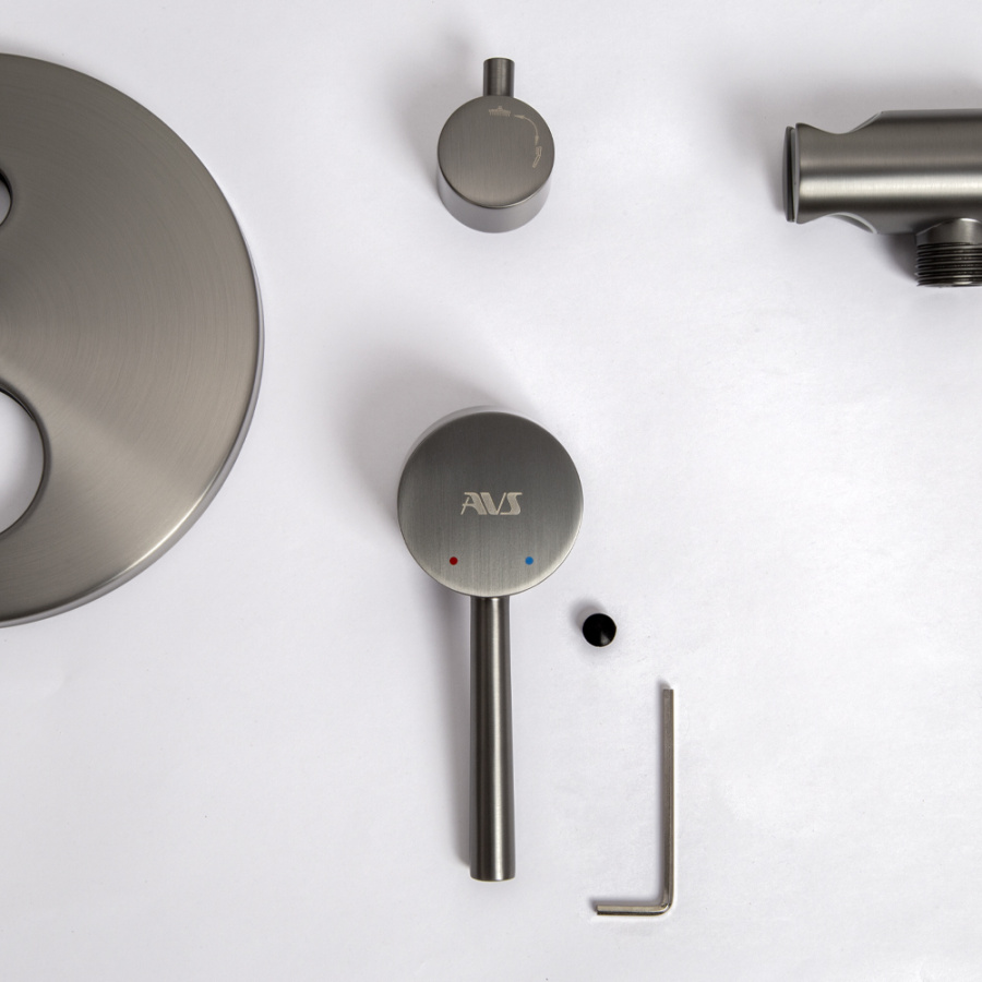 Душевой комплект AVS Slimmer 3в1 оружейная сталь Душевой комплект AVS Slimmer 3в1 оружейная сталь