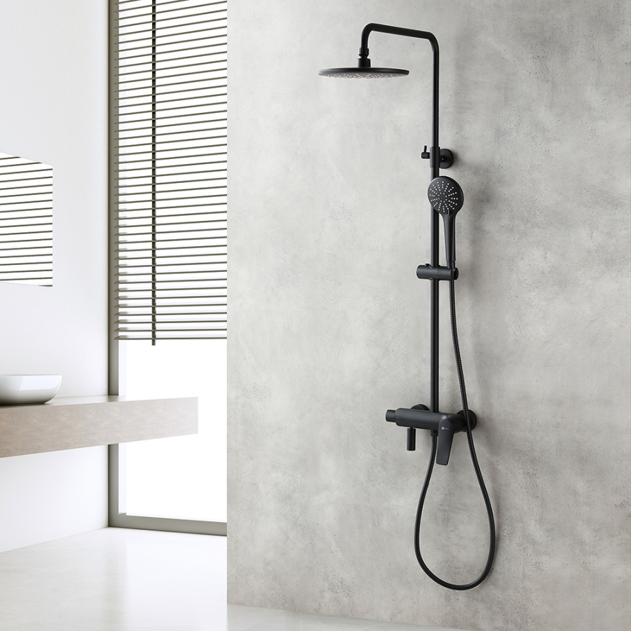 Душевая стойка Lemark Bronx LM3762BL черный матовый