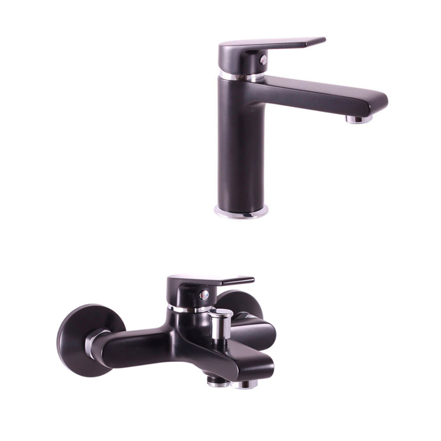 Комплект смесителей Rav Slezak Colorado CO154.5CMATC+CO128.5CMATC черный матовый