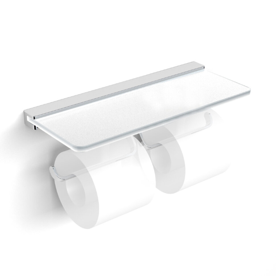 Держатель для туалетной бумаги Langberger Melvin 32042B хром, с полочкой Держатель для туалетной бумаги Langberger Melvin 32042B хром, с полочкой