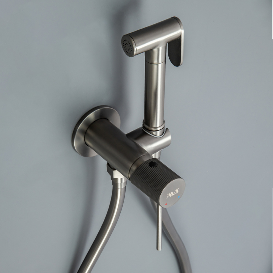Гигиенический душ со смесителем AVS Pulse оружейная сталь Гигиенический душ со смесителем AVS Pulse оружейная сталь