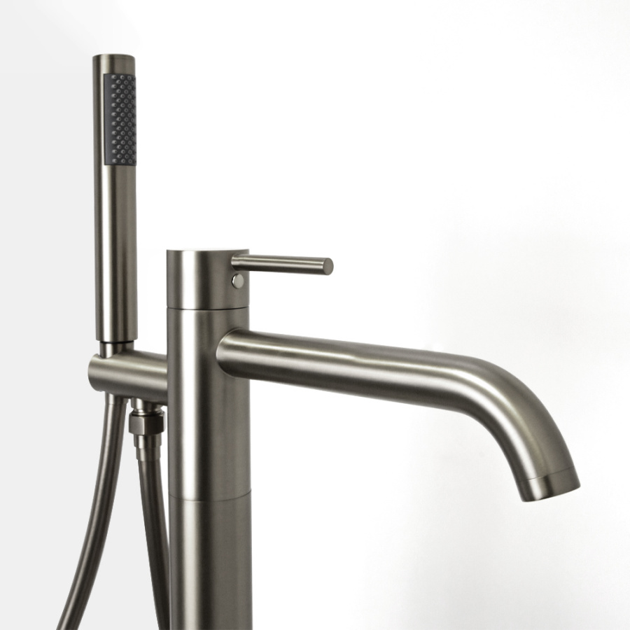 Смеситель для ванны с душем AVS Slimmer напольный, оружейная сталь Смеситель для ванны с душем AVS Slimmer напольный, оружейная сталь