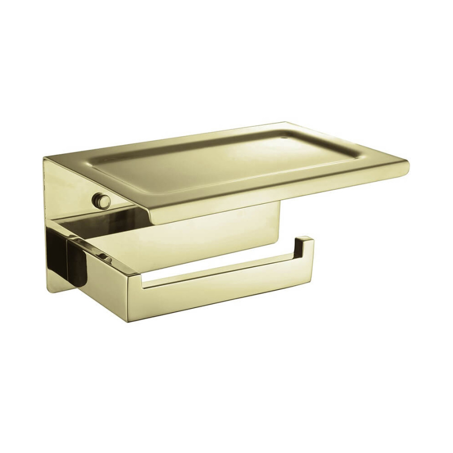 Держатель для туалетной бумаги Boheme Venturo 10311-G золото, с полочкой