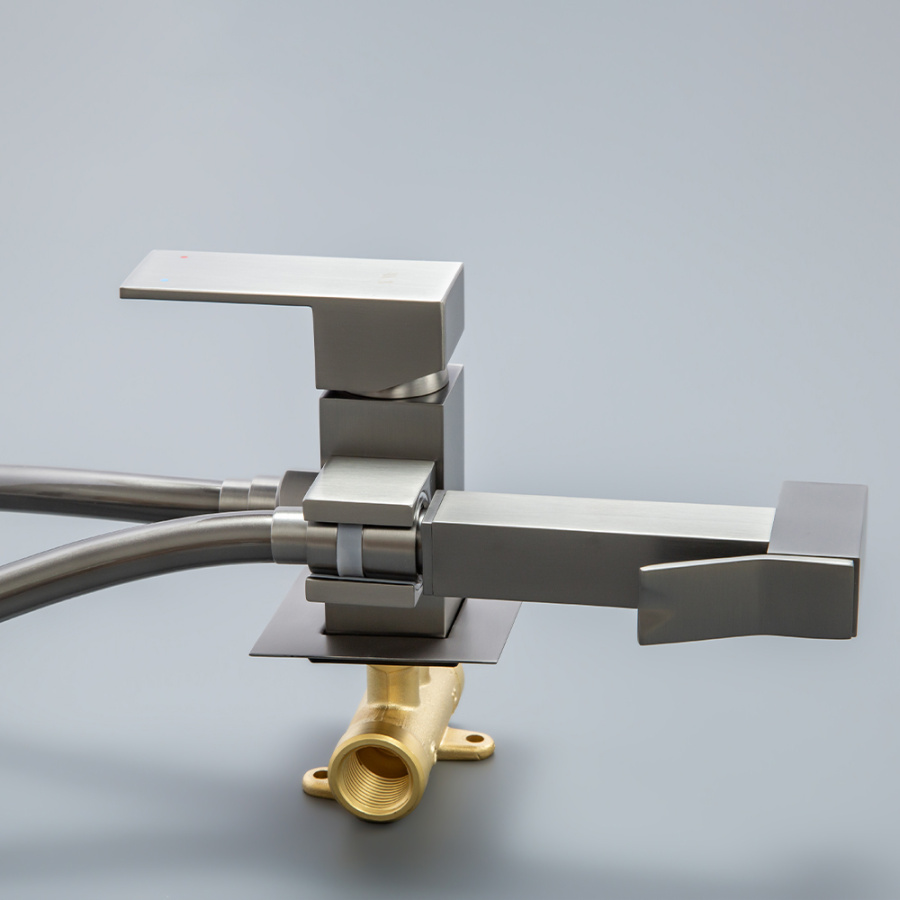 Гигиенический душ со смесителем AVS Cube оружейная сталь